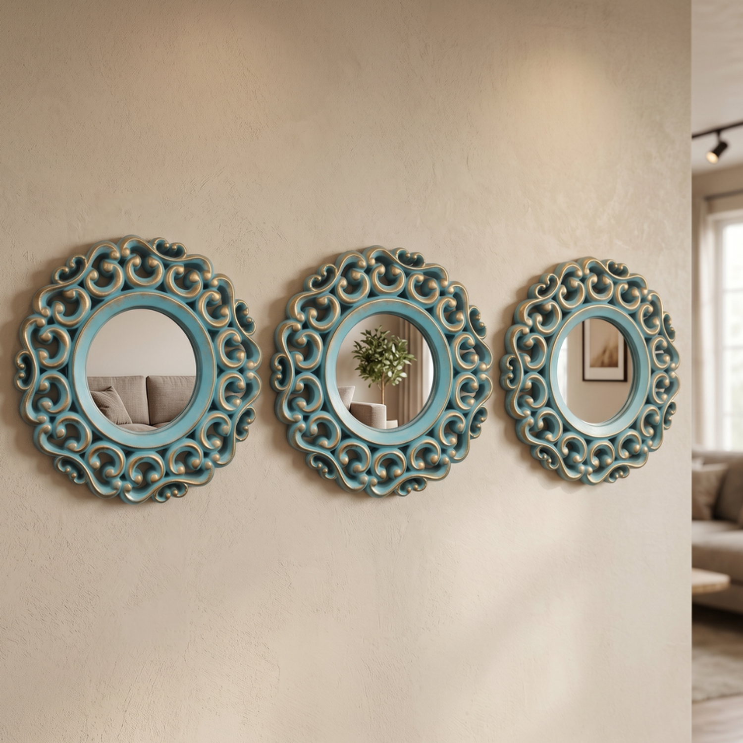 Set 3 Marcos De Espejos Estilo Arabe Decorativo Calipso Deco-2
