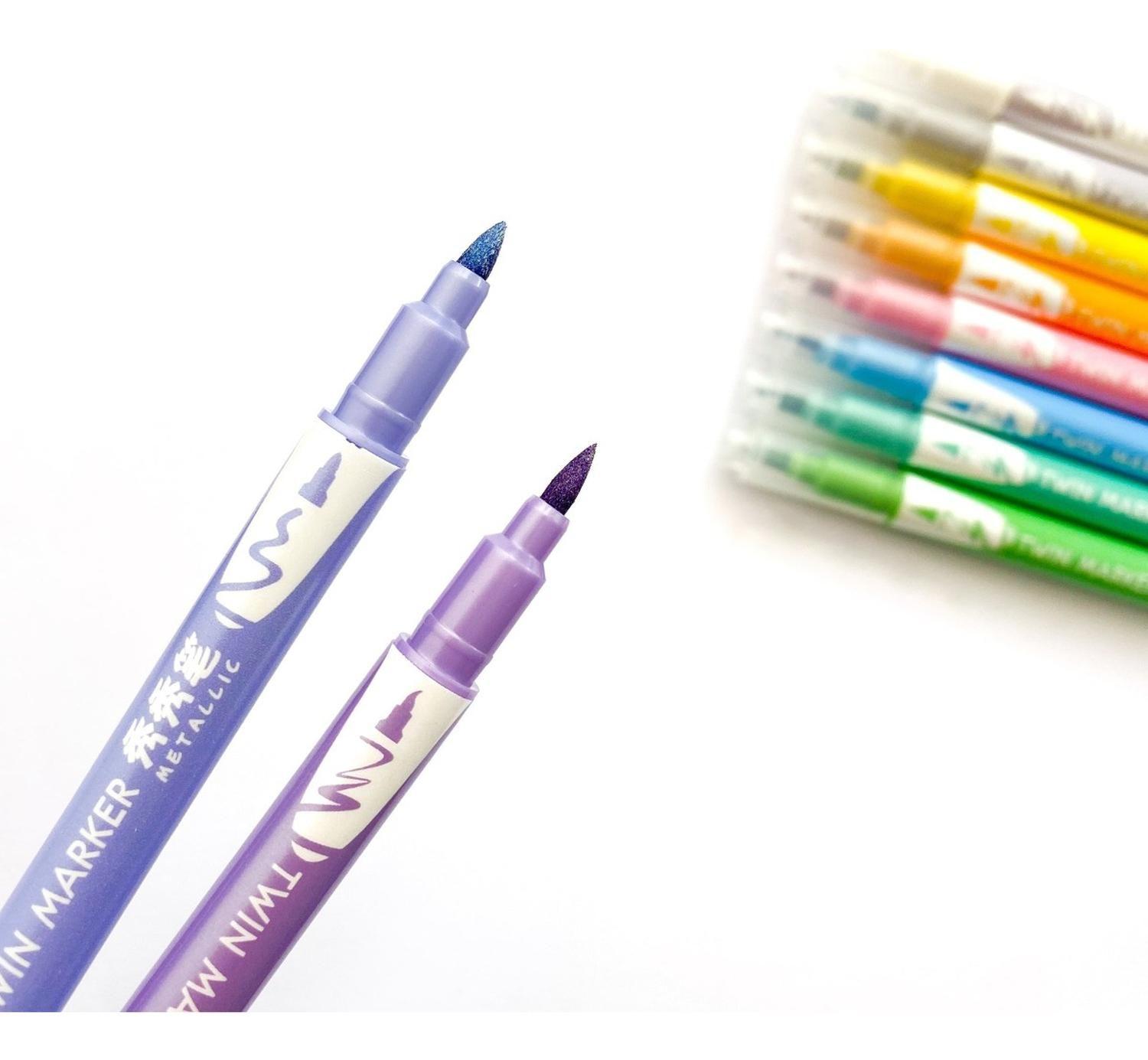 Set Marcadores Metalizados 10 Lapices Calidad Arte Dibujo-1