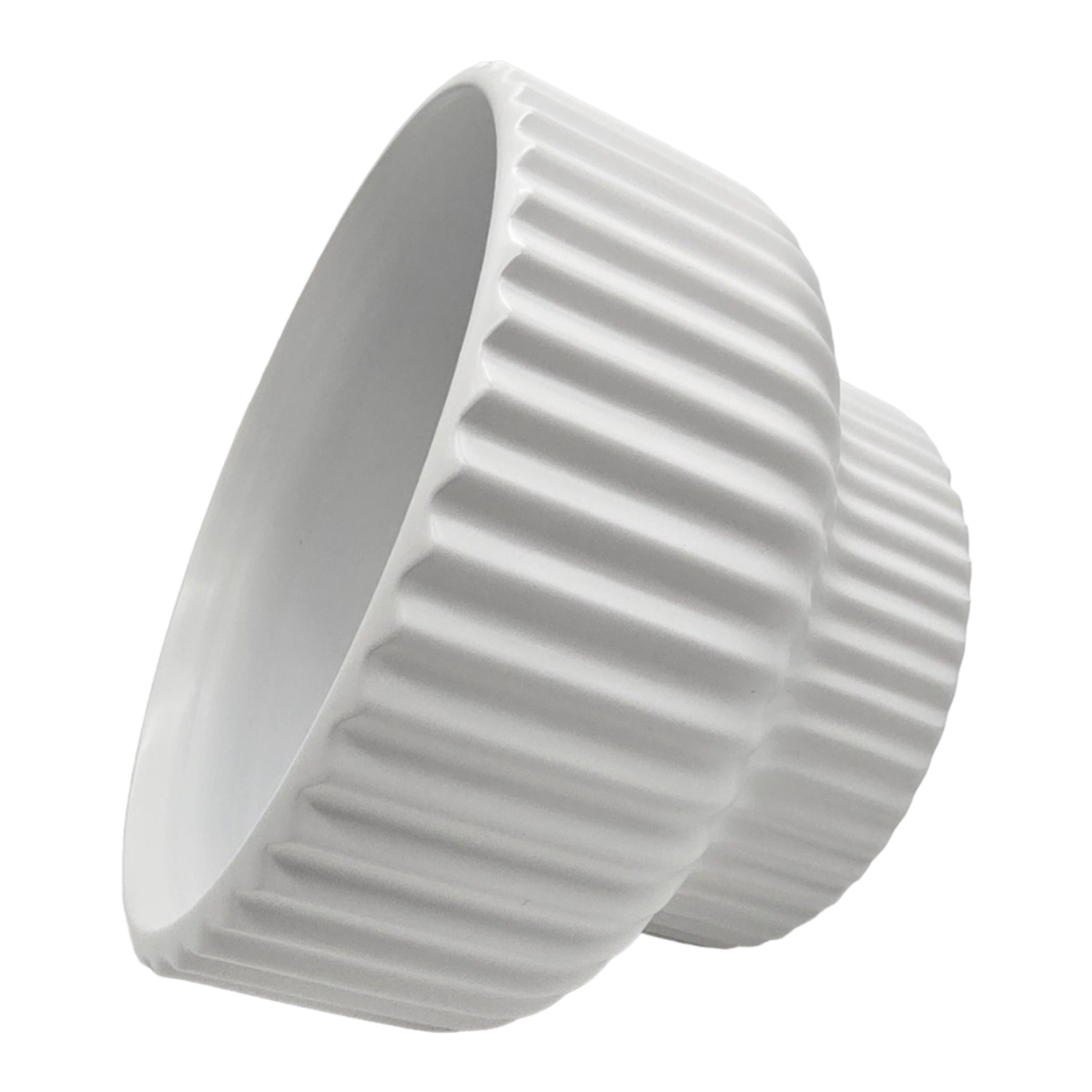 Maceteros Maceta De Ceramica Estilo Copon Blanco Mate L-8