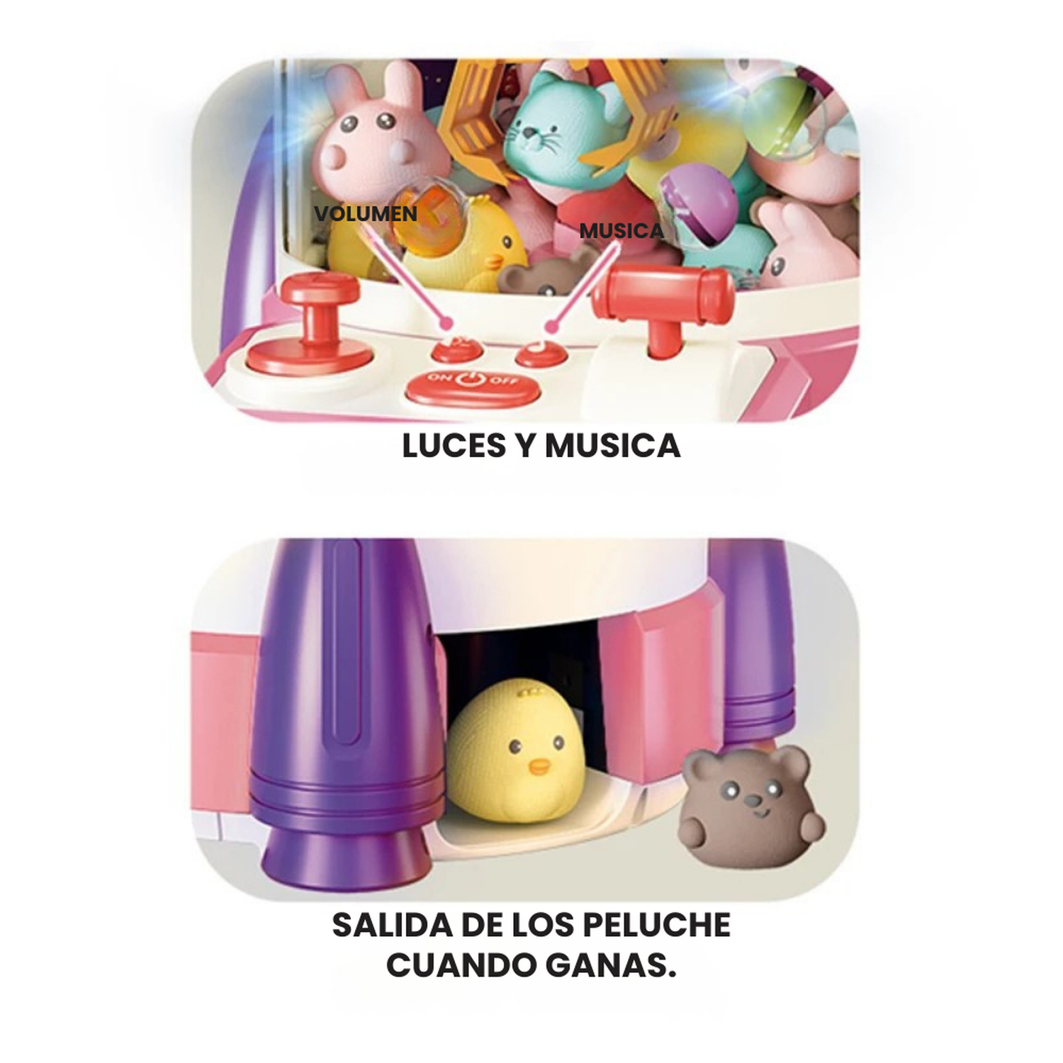 Juguete Maquina De Peluche Garra Premio Claw Machine Rosada-2