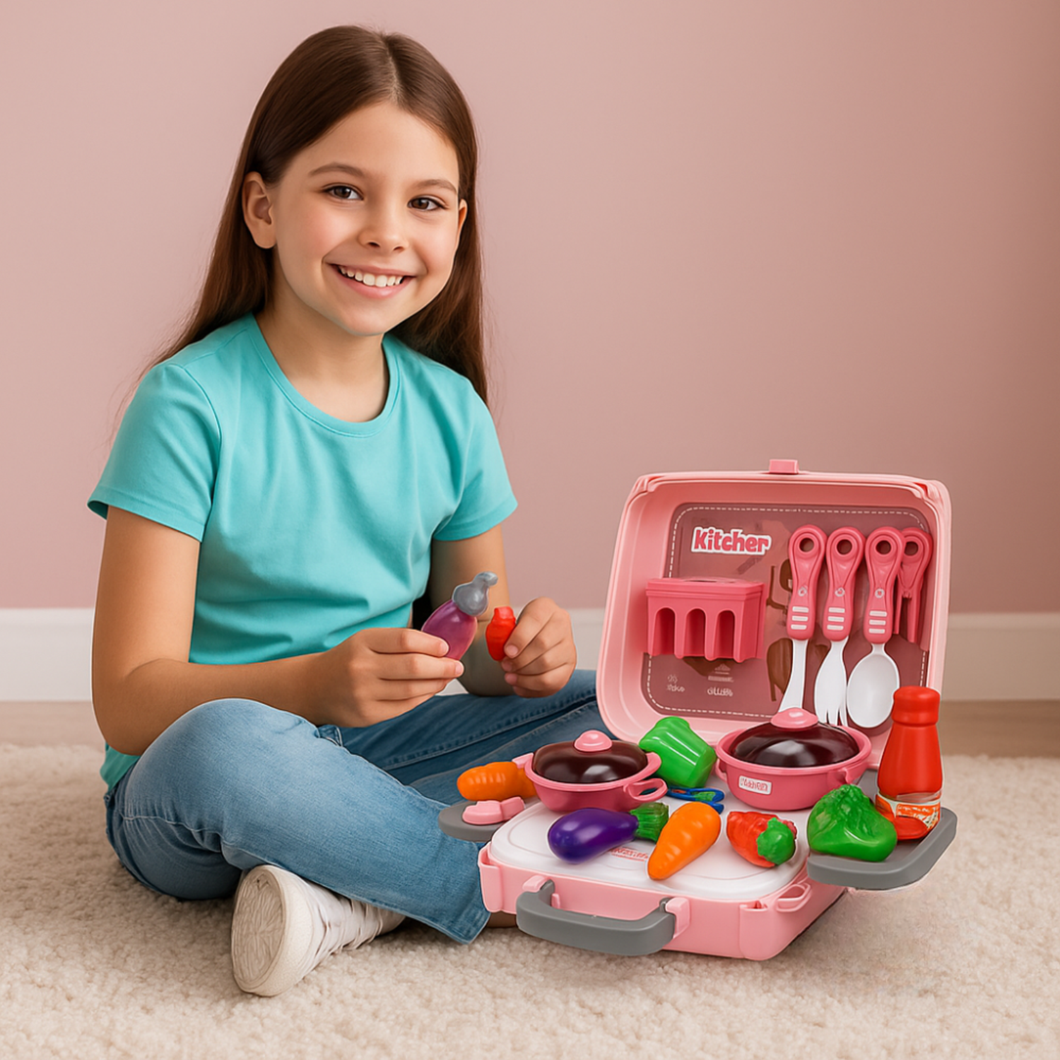 Set Maleta Maletin De Cocina 3 En 1 Infantil Niños Juguete-4