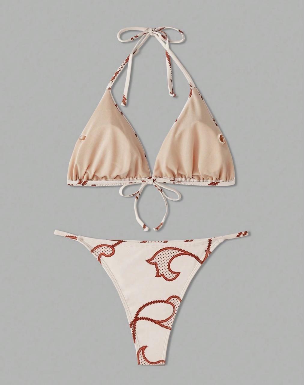 Conjuto de Bikini Traje de Ba o Mujer Blanco-1