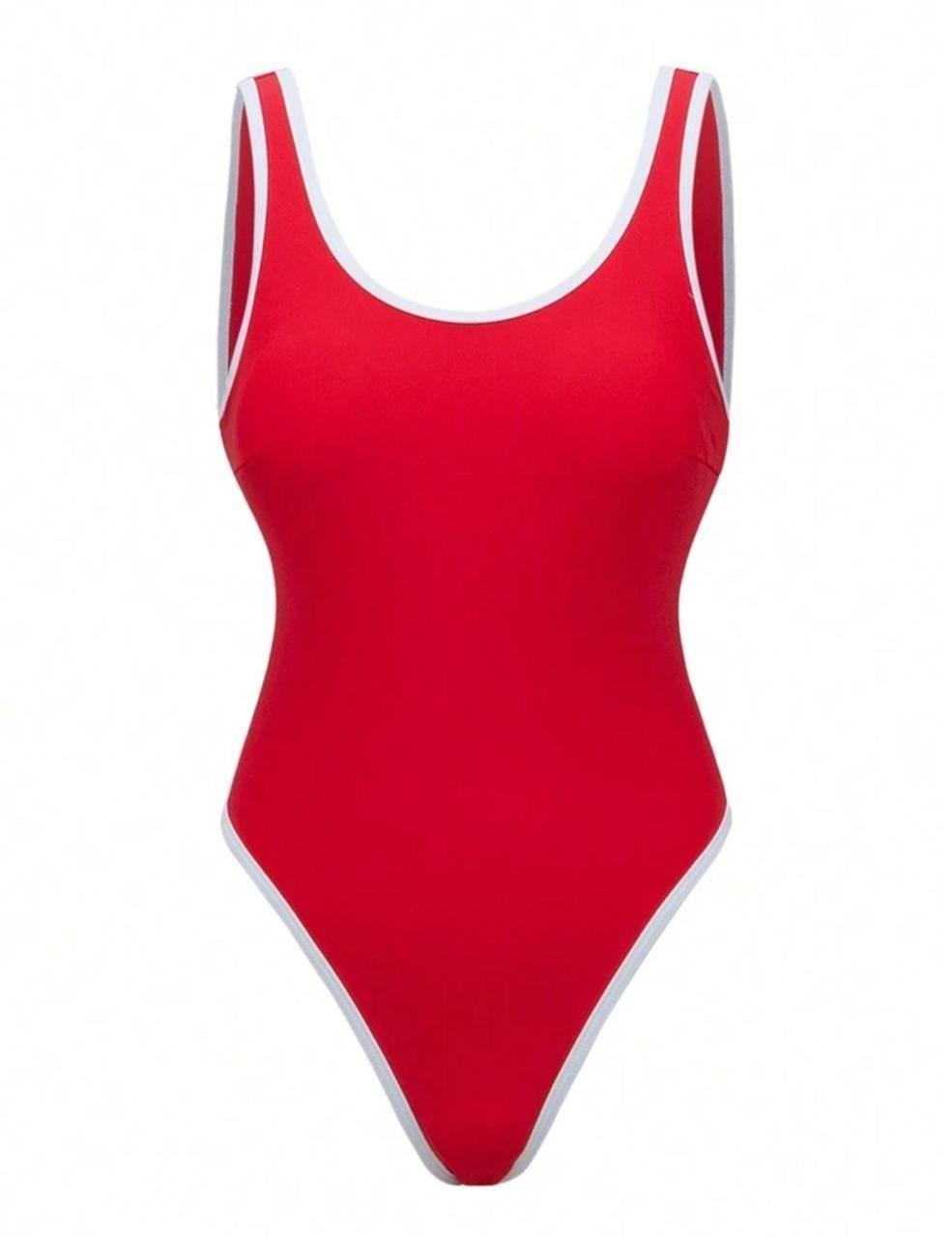 Traje de Baño Mujer Una Pieza Rojo-2