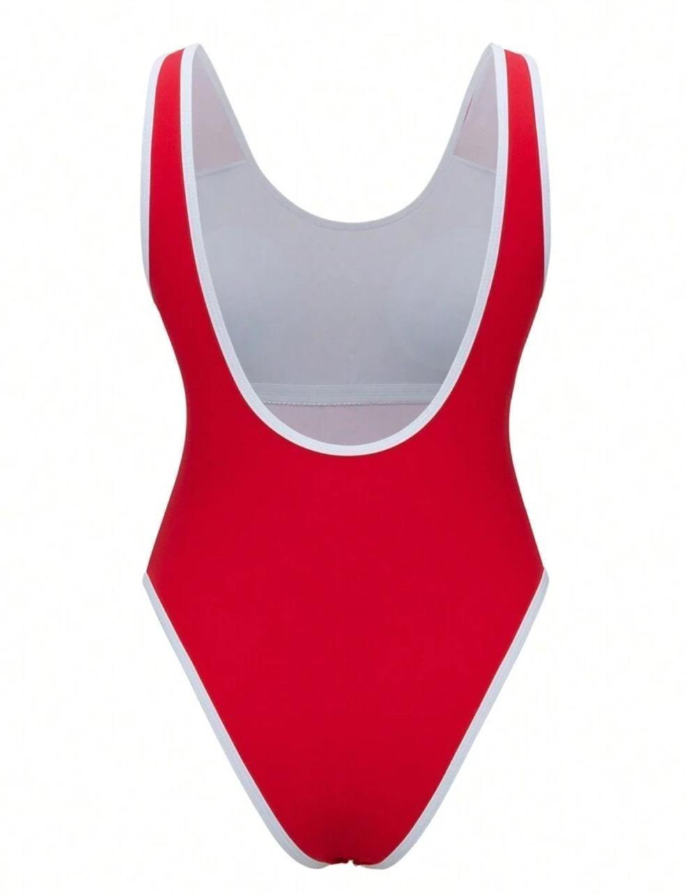 Traje de Baño Mujer Una Pieza Rojo-3