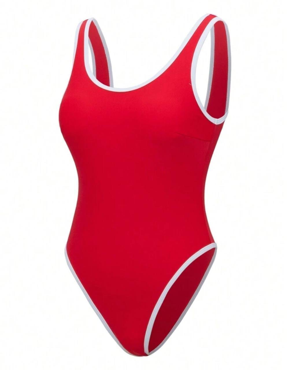 Traje de Baño Mujer Una Pieza Rojo-4