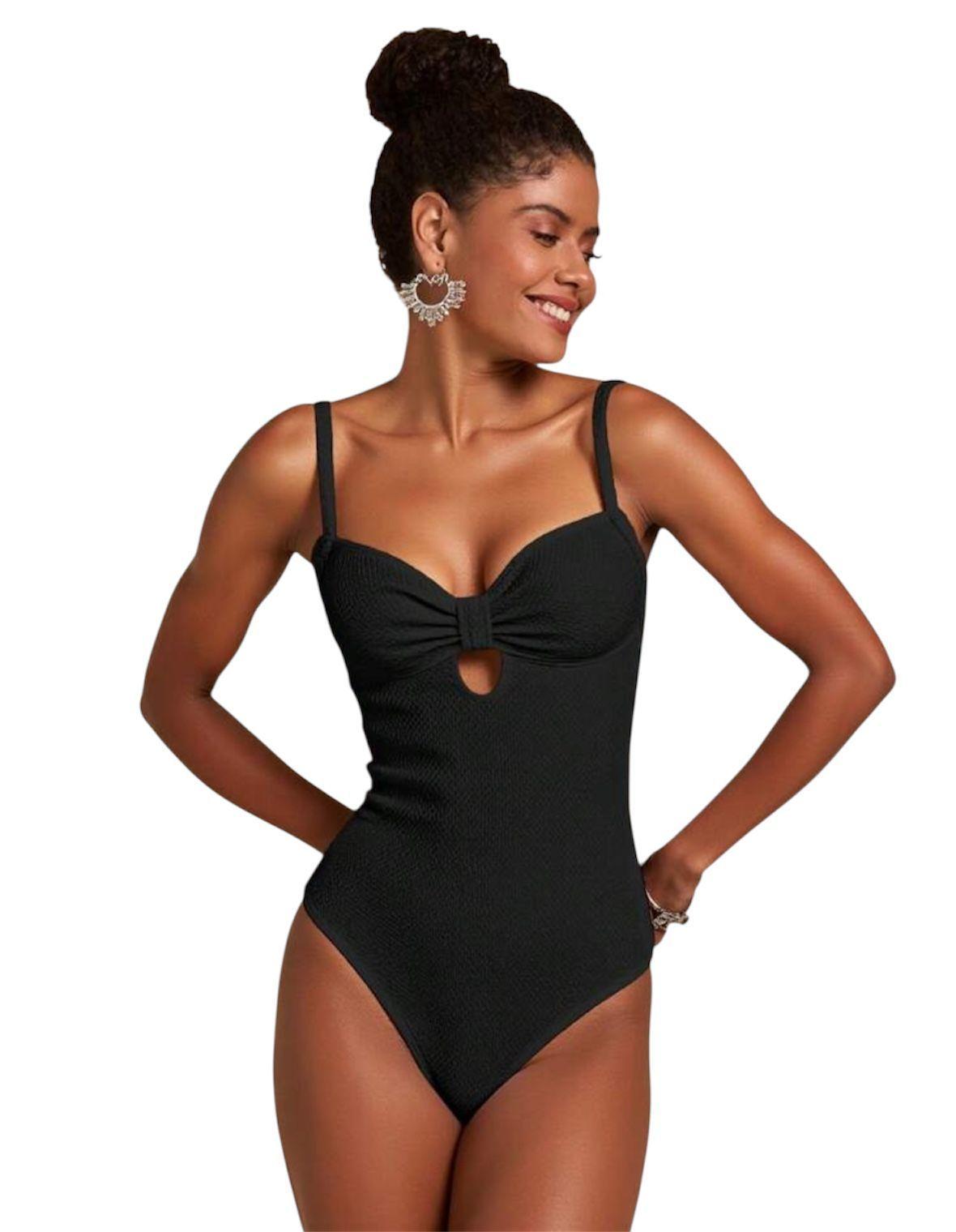 Traje de Baño Mujer Una Pieza Unicolor-0