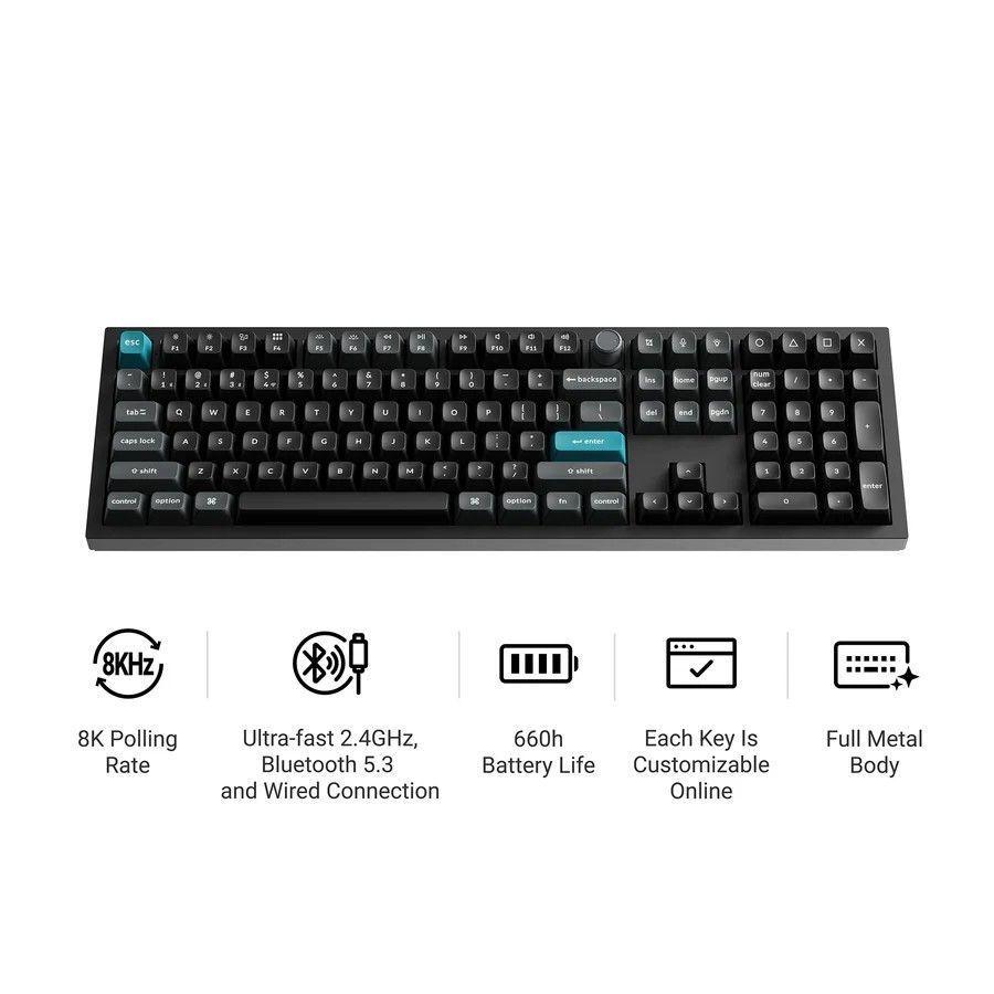 Teclado Keychron Q6 Ultra 8K Inalambrico 2 4Ghz RGB Negro Espanol 100-3