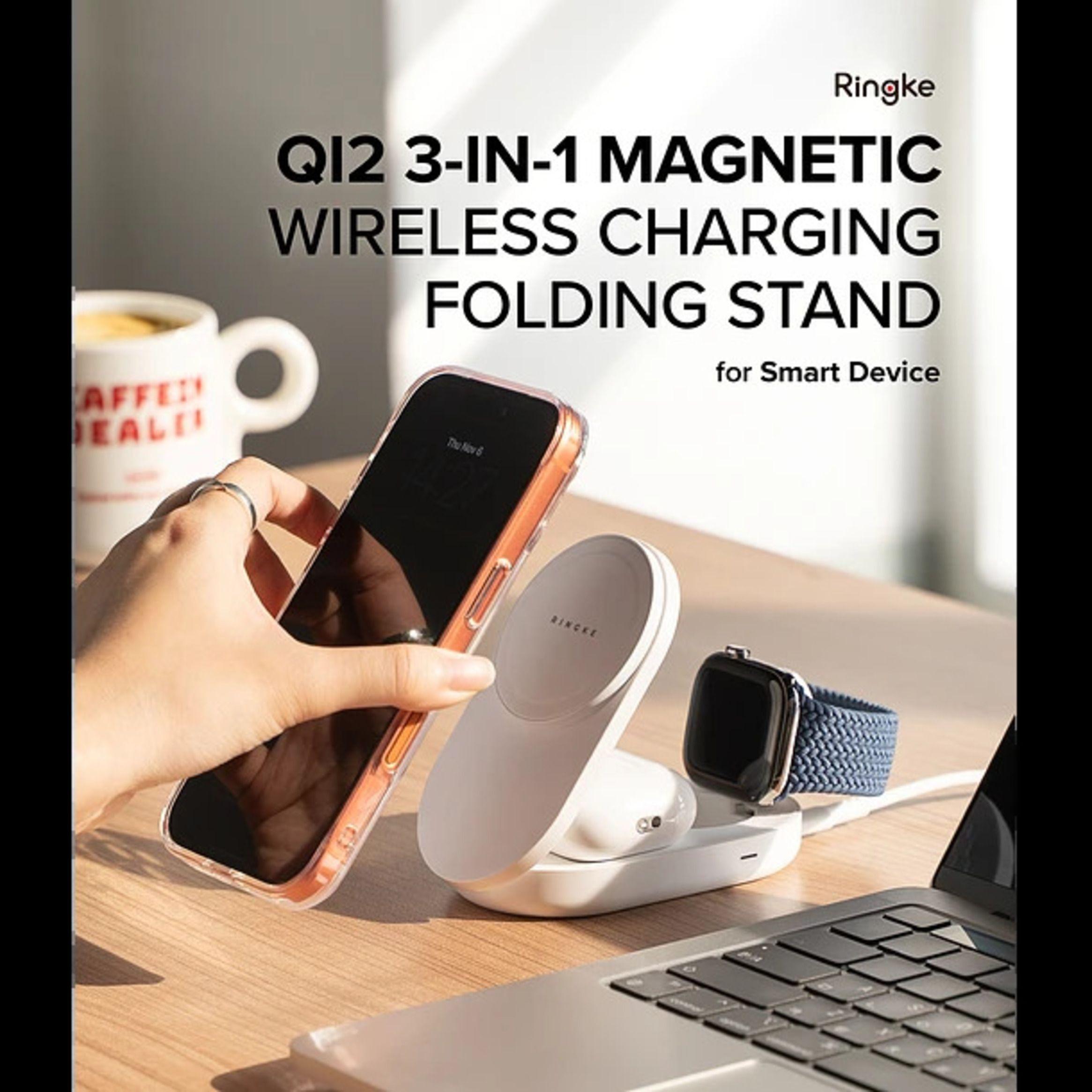 Stand de Carga Inalambrica Ringke Qi2 25W 3 en 1 Magnetico Plegable-2