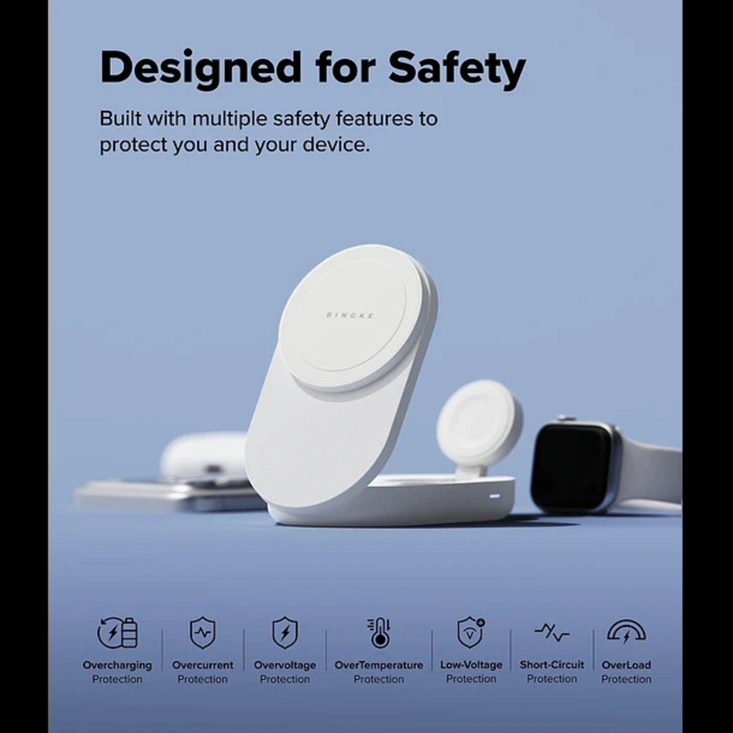 Stand de Carga Inalambrica Ringke Qi2 25W 3 en 1 Magnetico Plegable-3