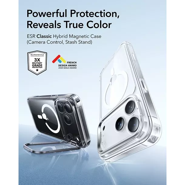 Carcasa ESR Para iPhone 17 Pro Hybrid Stash Stand-4