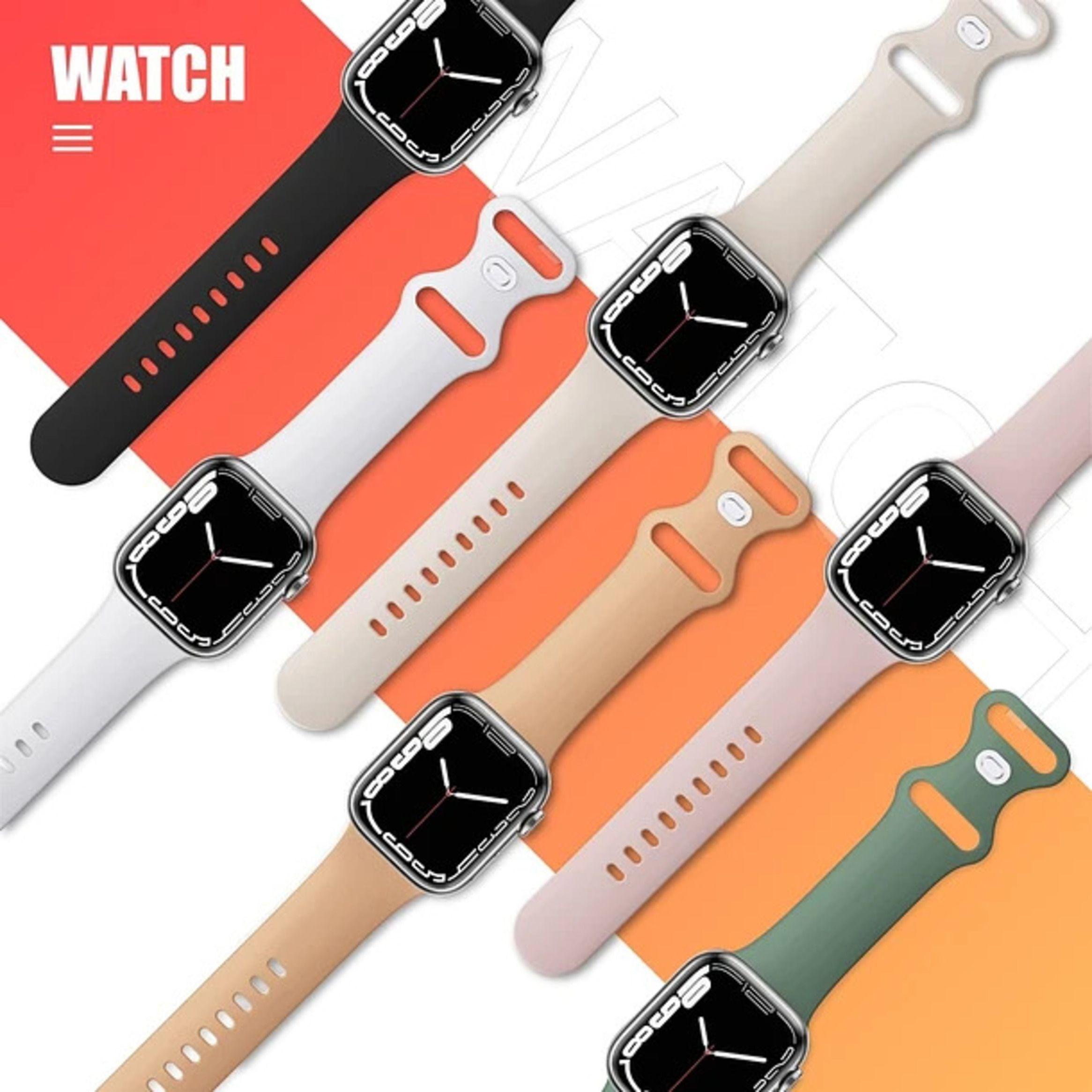 Correa Silicona para Apple Watch 38 40 41MM Rosado Palo-4