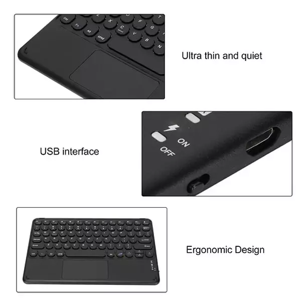 Teclado Inalambrico Para iPad Tablet Universal Touchpad-3