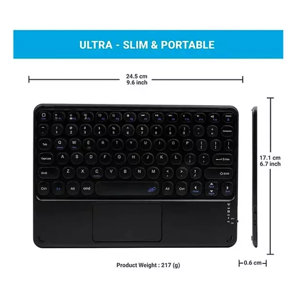 Teclado Inalambrico Para iPad Tablet Universal Touchpad-5