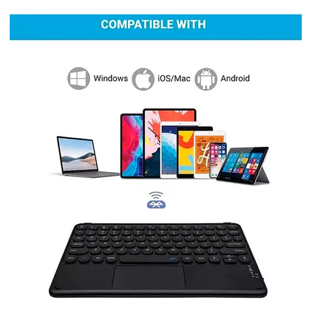 Teclado Inalambrico Para iPad Tablet Universal Touchpad-7