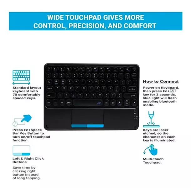 Teclado Inalambrico Para iPad Tablet Universal Touchpad-8
