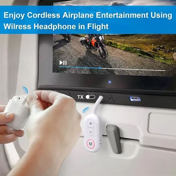 Adaptador Audifonos para Viaje Avion 3 5MM Blanco-5