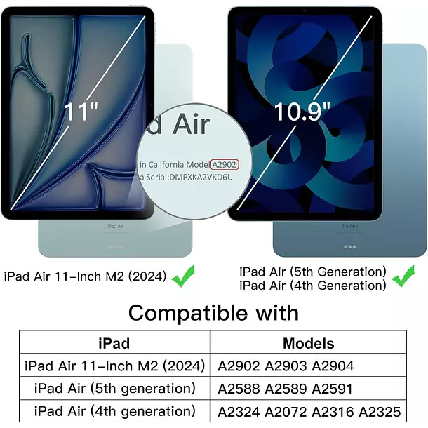 Funda Giratoria 360 Para iPad Air 11 M3 10 9 5th 4th Generacion Con Soporte-9