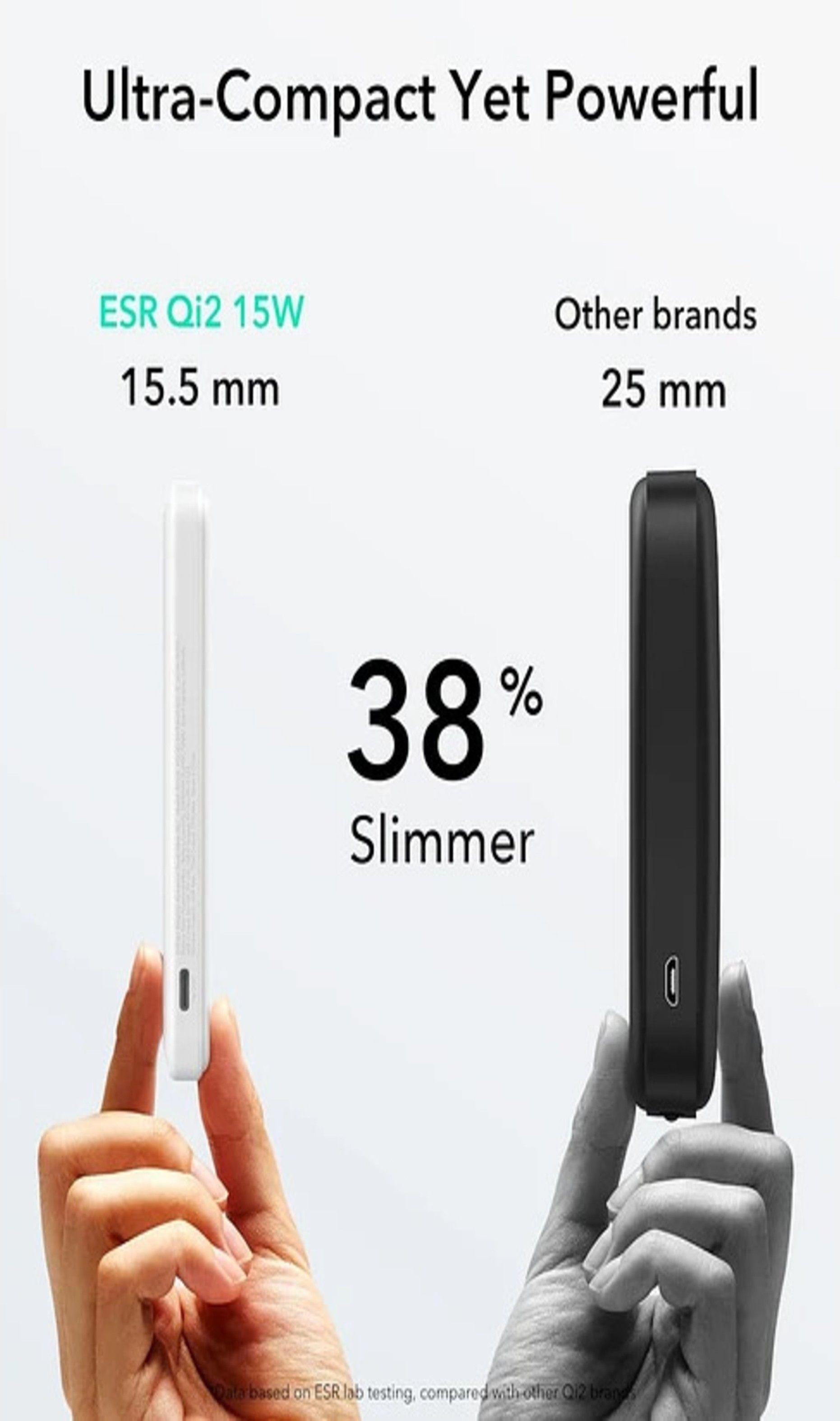 Bateria portatil ESR para iPhone Qi2 5000mAh Magnetica Kickstand Powerbank-2