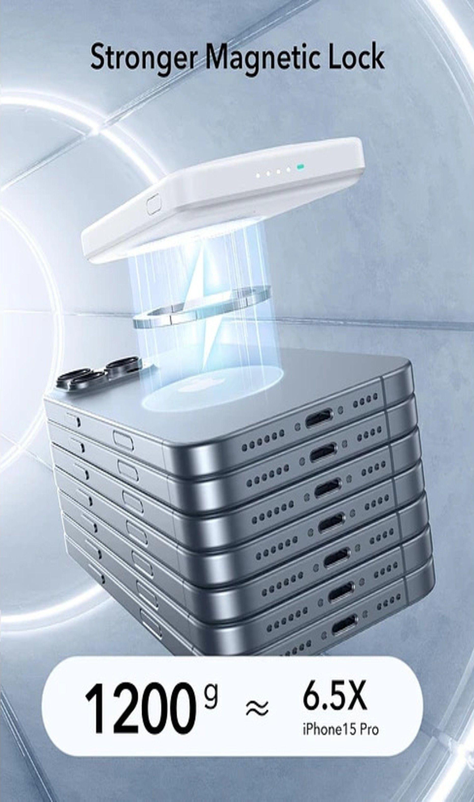 Bateria portatil ESR para iPhone Qi2 5000mAh Magnetica Kickstand Powerbank-5