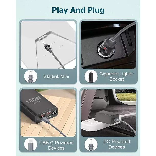 Cable de Carga 3 en 1 para Starlink Mini 3 Metros-3