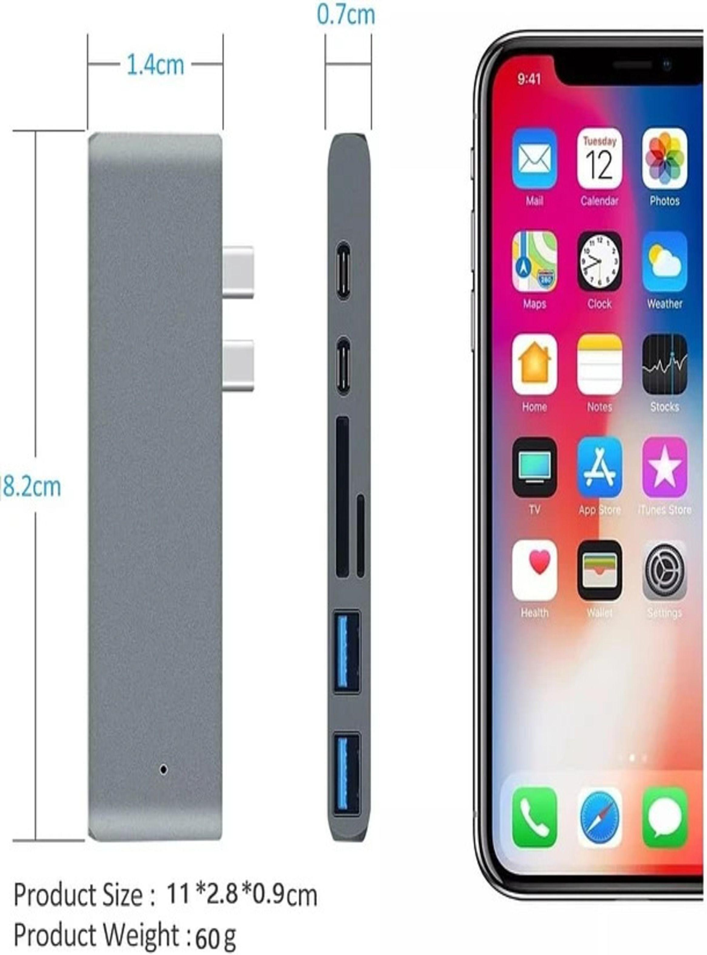 Adaptador Extensor Hub Usb 3 0 Tipo C 7 En 1 para Macbook Pro Air M1 M2 M3 M4-3