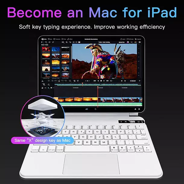 Funda Con Teclado Para iPad Air 11 M4 M3 M2 5 4 Gen 10 9 Magic Magnetico Espanol-4