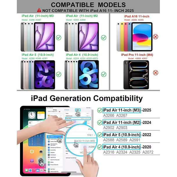 Funda Con Teclado Para iPad Air 11 M4 M3 M2 5 4 Gen 10 9 Magic Magnetico Espanol-6