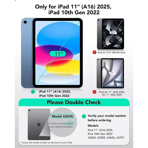 Carcasa Funda ESR Para iPad 11 A16 y 10 Gen Rebound Magnetica-7