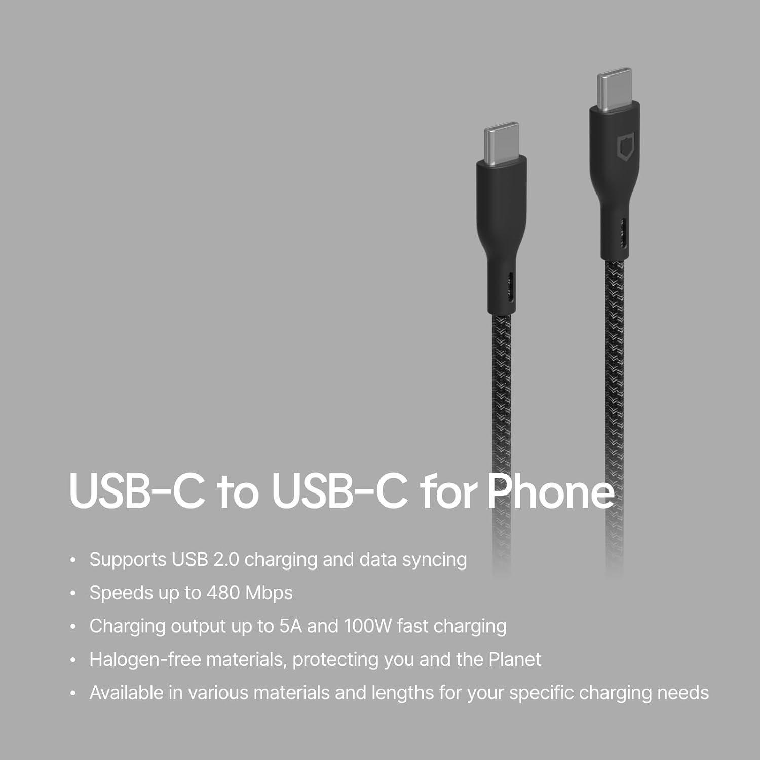 Cable RhinoShield Carga Rapida USB C a USB C 2 Metros-4