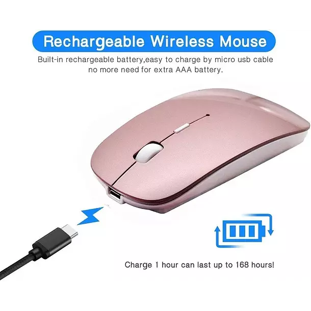 Mouse Inalambrico Bluetooth Recargable Para iPad Tablet-2