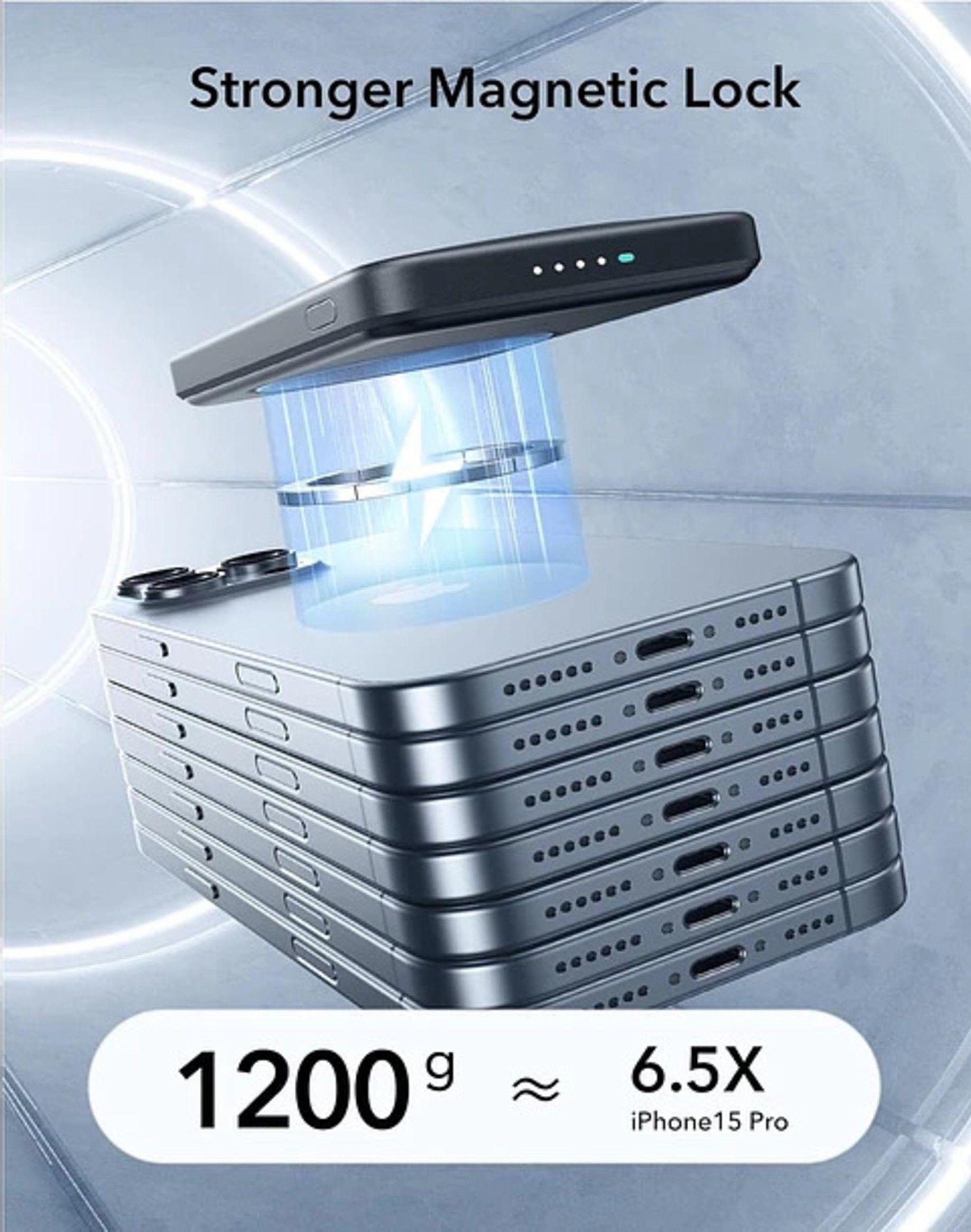 Cargador Portatil Bateria Portatil ESR Para iPhone Qi2 10 000 mAh Magnetica MagSlim-7