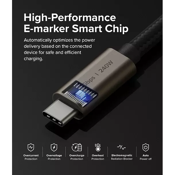 Cable Ringke USB 3 2 Gen 2x2 USB C 1m 240w-8