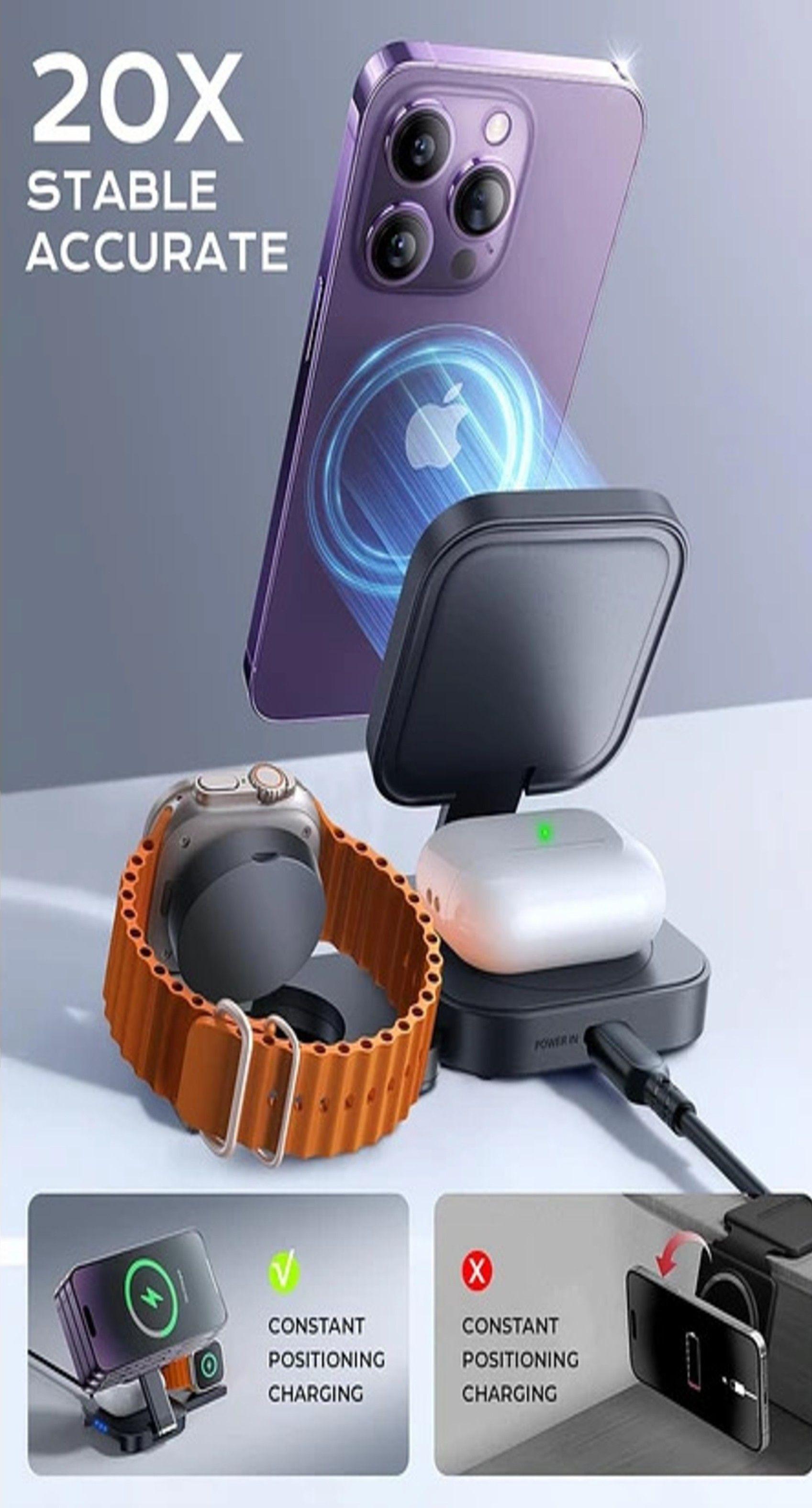 Cargador 3 en 1 Aluminio Magsafe para iPhone Airpods Apple Watch-4