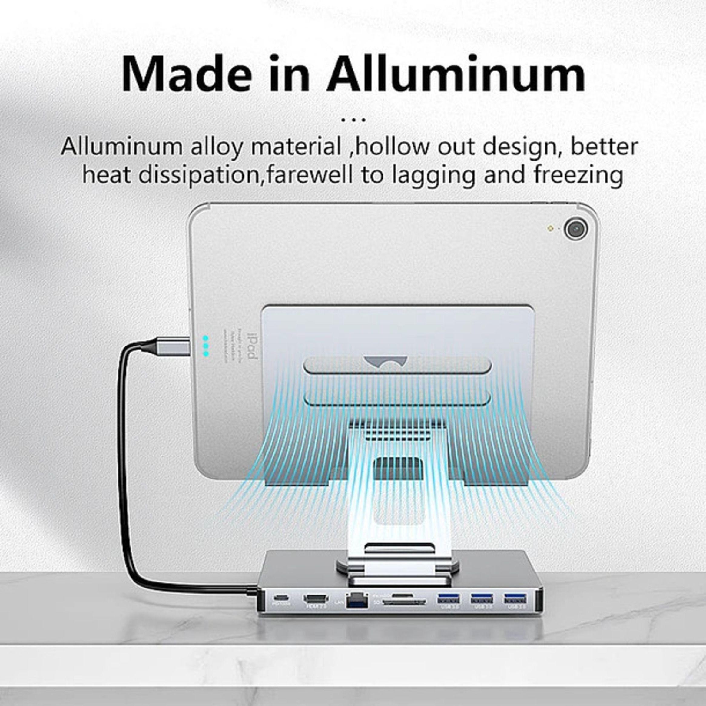 Soporte Ajustable 360 Para Macbook Con Hubs 9 en 1-5