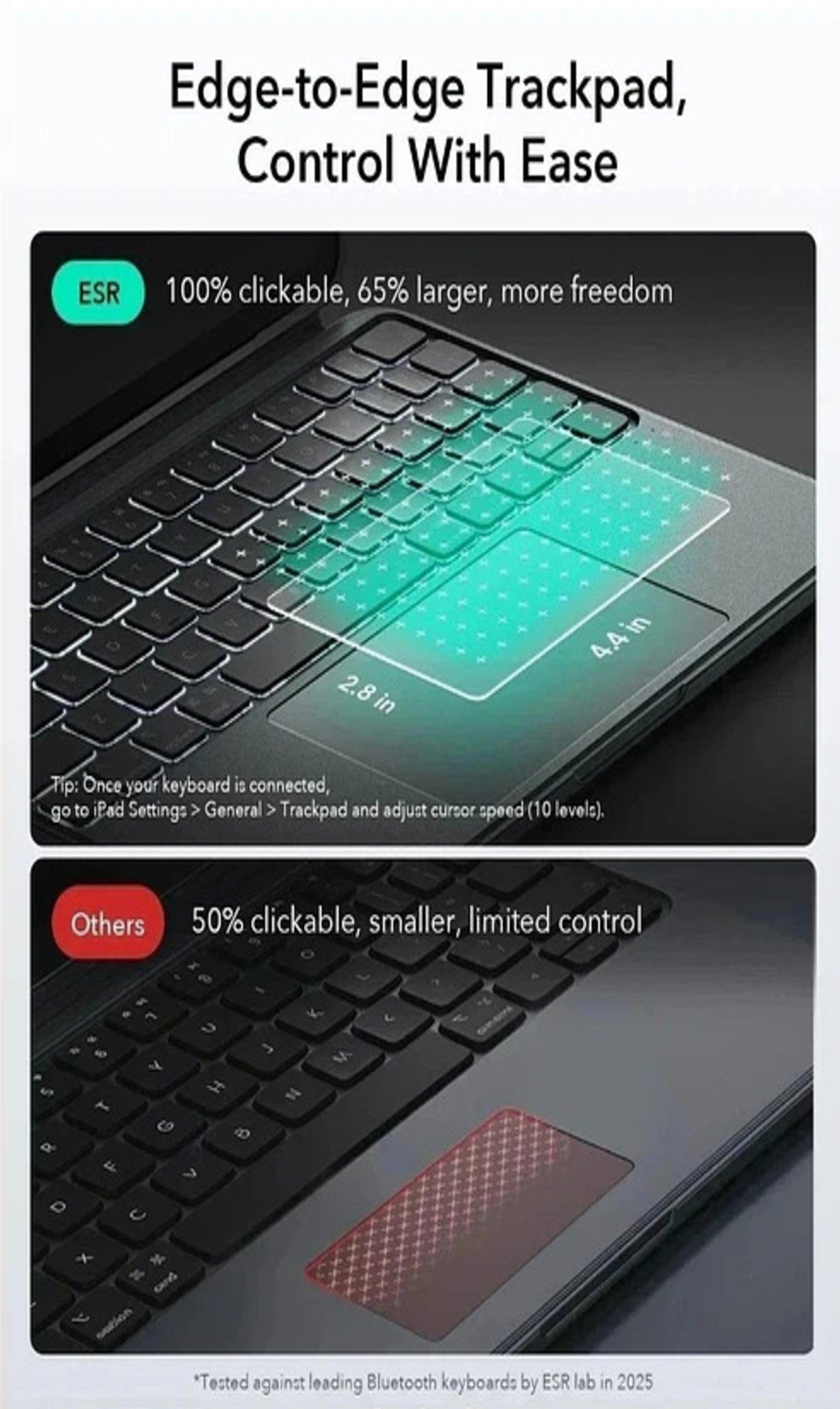 Funda con Teclado ESR Shift para iPad Pro 13 M5 M4 Negro-4