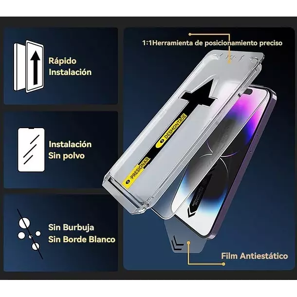 Lamina Pantalla Para iPhone 16 Pro Max Auto Instalable-2