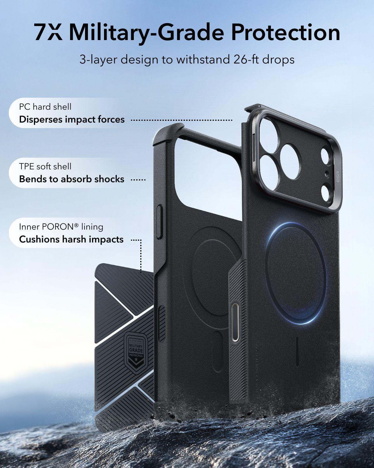 Carcasa ESR Cyber Tough Para iPhone 18 Pro Max 17 Pro Max Flex Stand-4