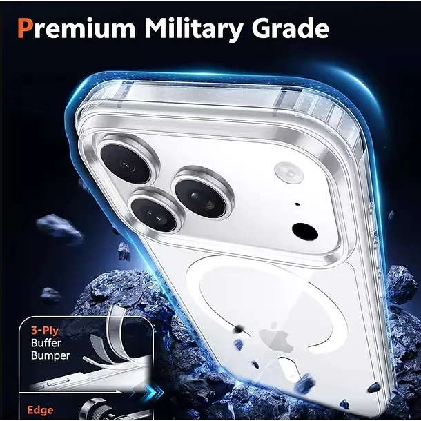 Carcasa Para iPhone 17 Pro Magnetica Clear Hybrid-5