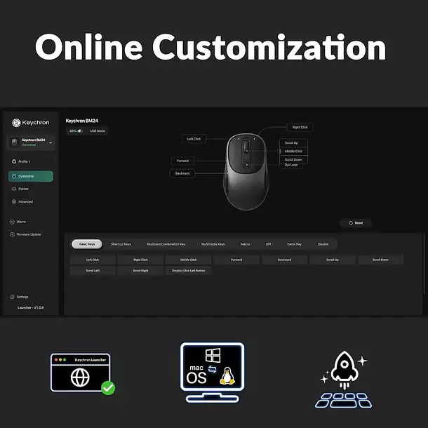 Mouse Keychron BM24 Inalambrico 2 4GHZ Bluetooth-2