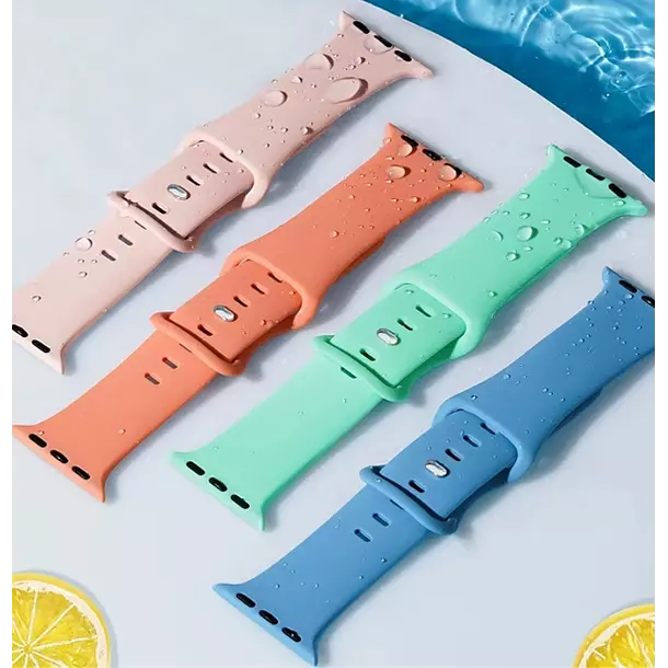 Correa Silicona para Apple Watch 38 40 41 42 MM Rosa Barbie-2