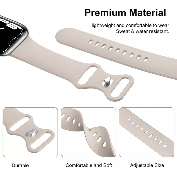 Correa Silicona para Apple Watch 38 40 41 42 MM Rosa Barbie-3