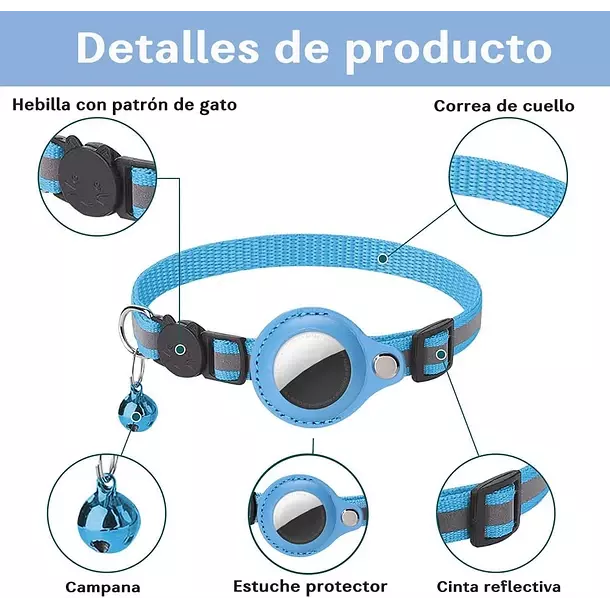 Collar Correa Con Funda Para Airtag Localizar Gato Perro-2