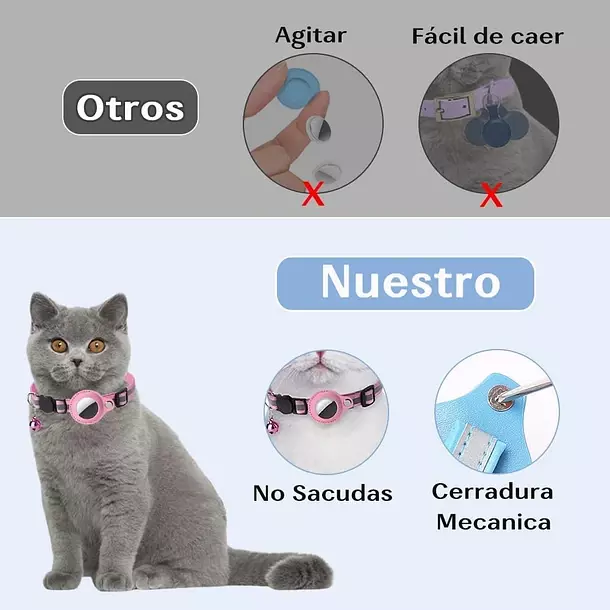 Collar Correa Con Funda Para Airtag Localizar Gato Perro-5