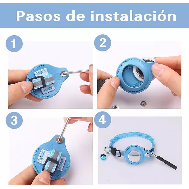 Collar Correa Con Funda Para Airtag Localizar Gato Perro-6