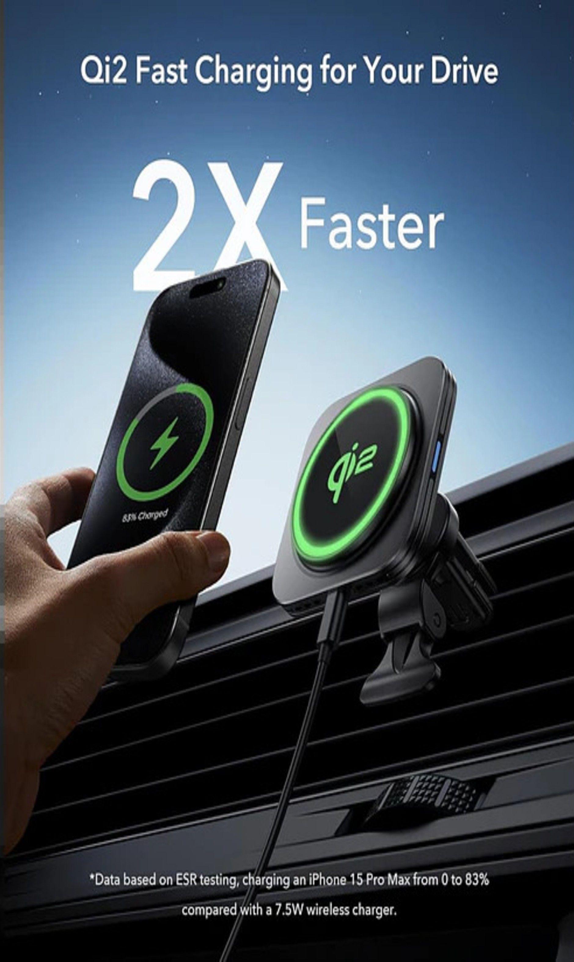 Soporte Celular Auto ESR Qi2 Cryoboost Magnetico Para iPhone-3