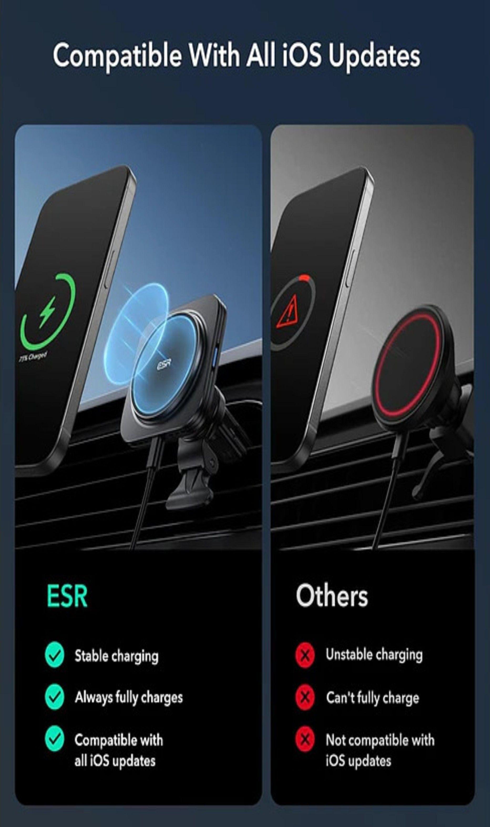 Soporte Celular Auto ESR Qi2 Cryoboost Magnetico Para iPhone-4