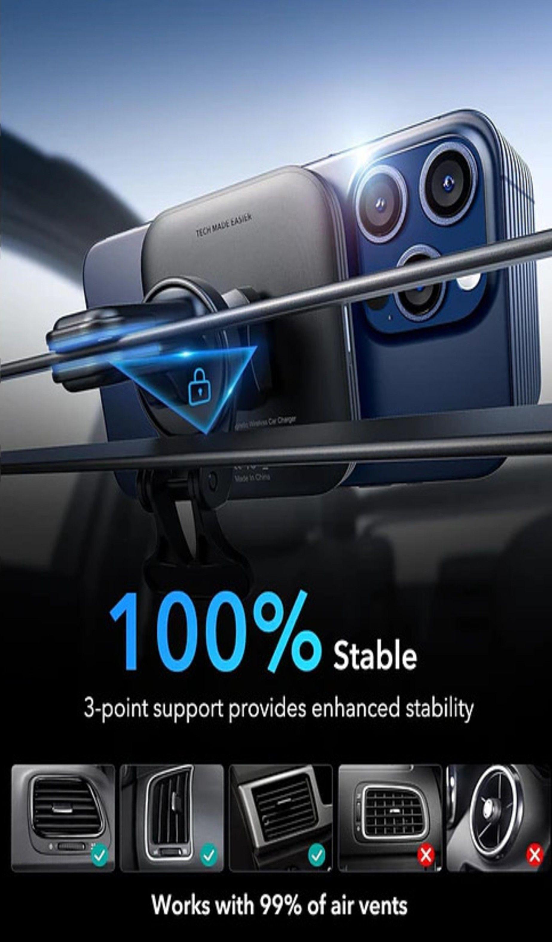 Soporte Celular Auto ESR Qi2 Cryoboost Magnetico Para iPhone-6