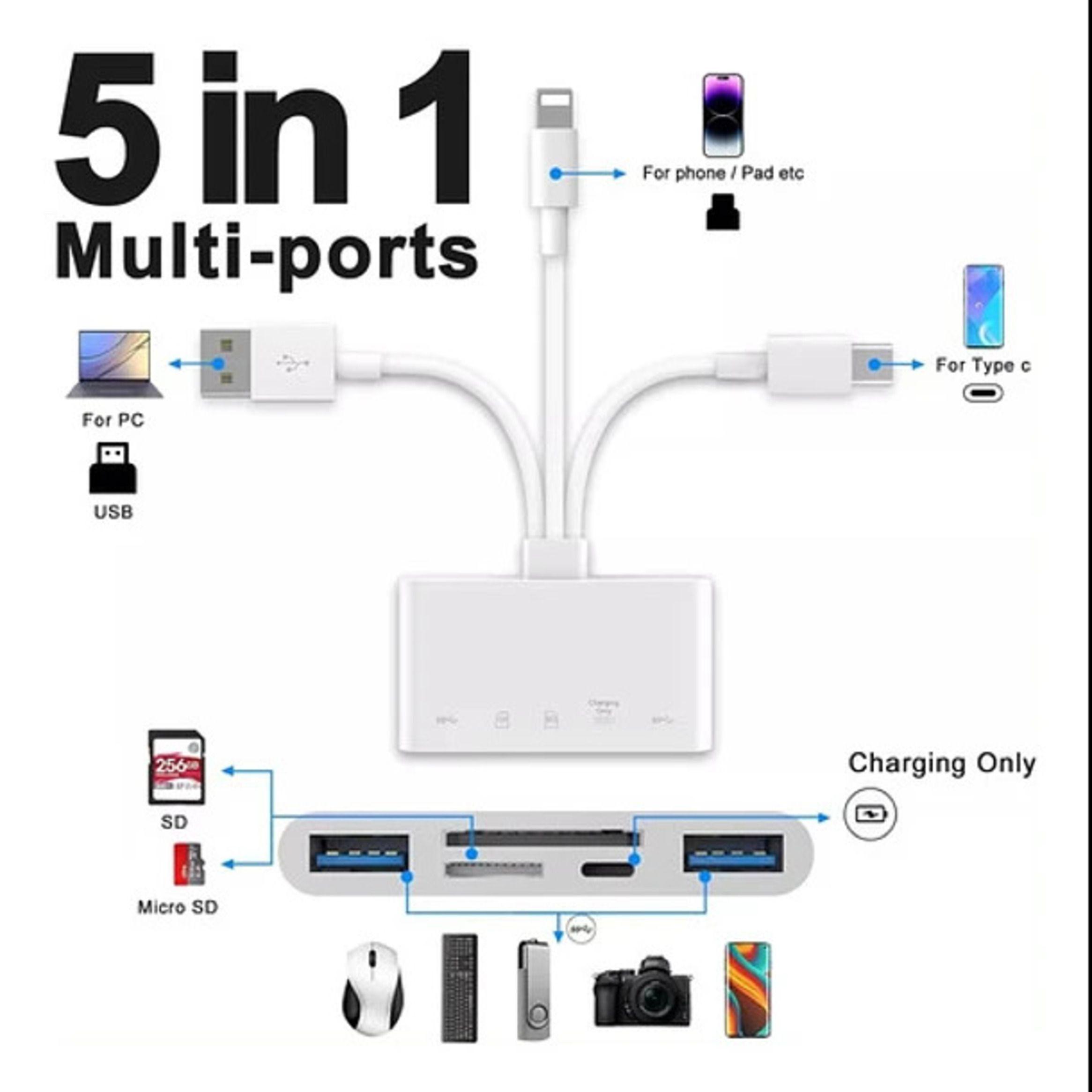 Adaptador Hub Sd Para iPhone Android Macbook 3 En 1-2