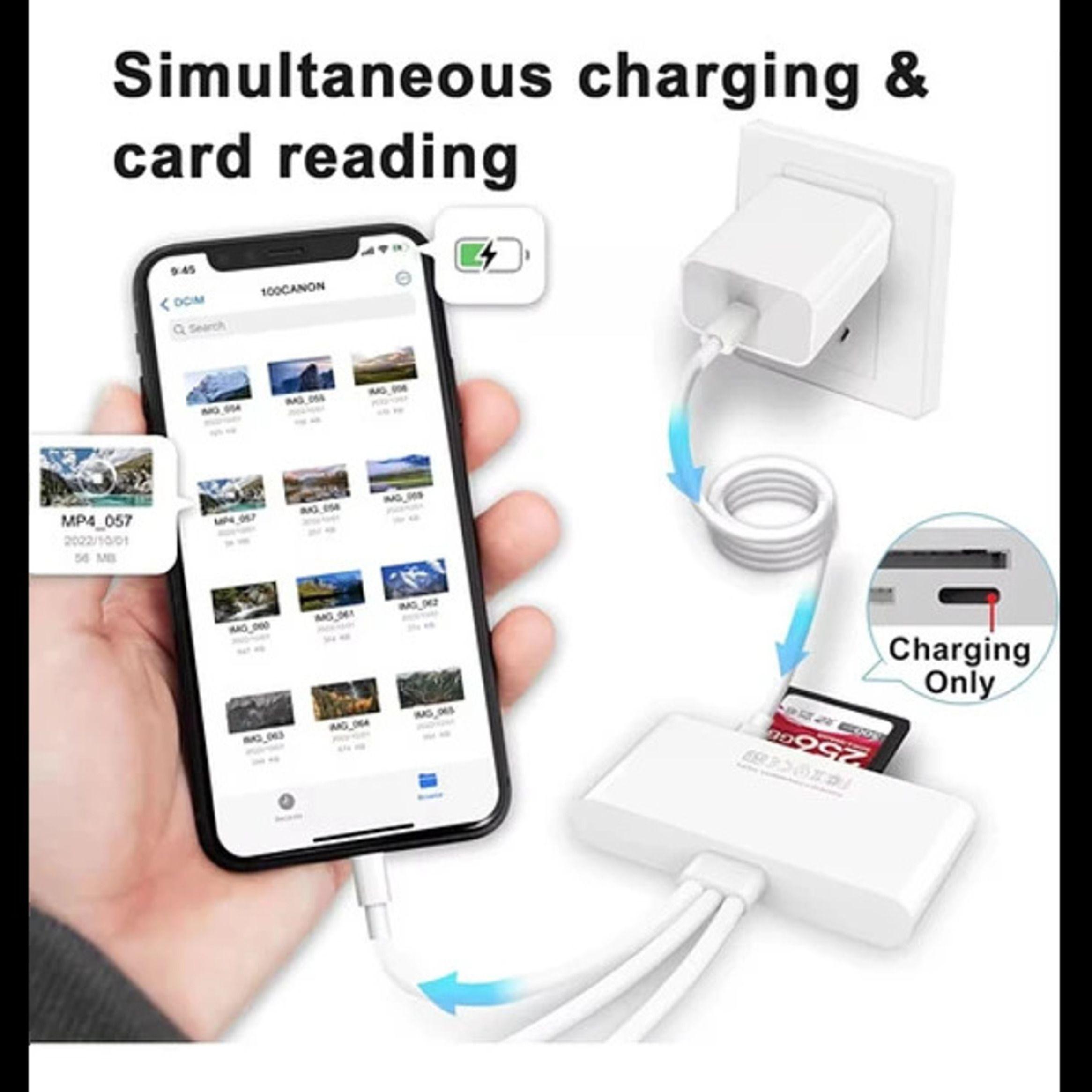 Adaptador Hub Sd Para iPhone Android Macbook 3 En 1-3