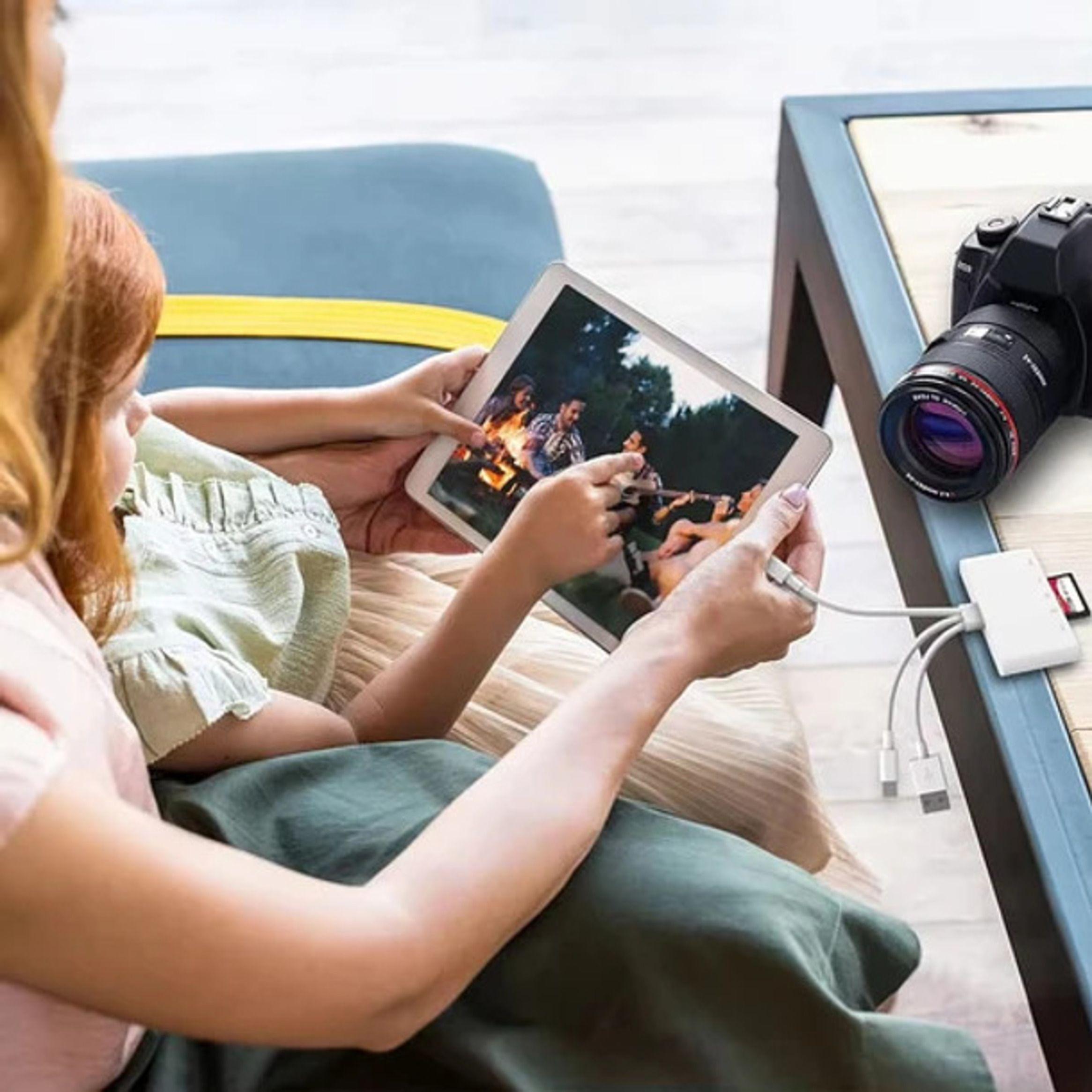 Adaptador Hub Sd Para iPhone Android Macbook 3 En 1-4